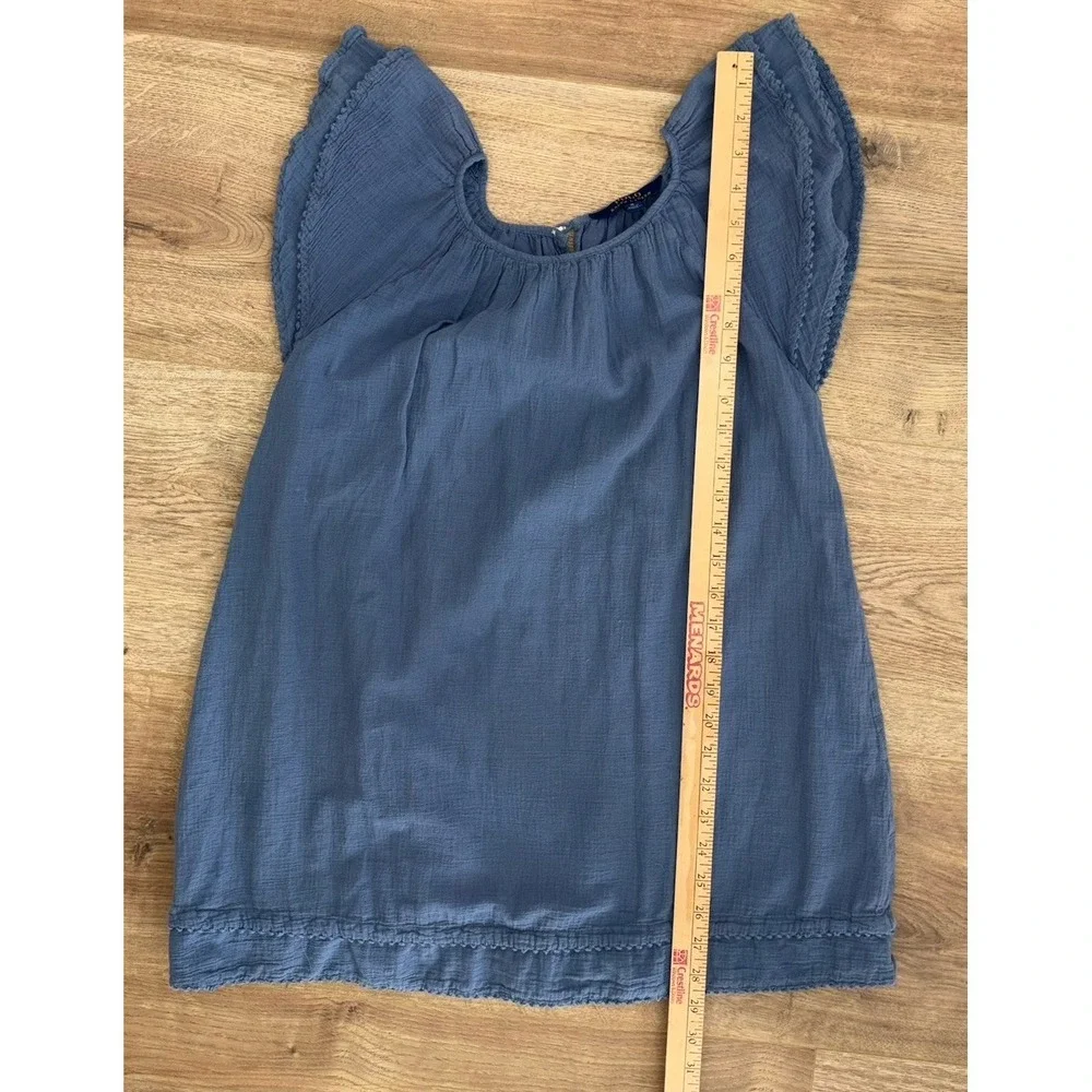 Polo Ralph Lauren Dress Flowy Ruffles Blue Girls 10 Peasant‎ Prairie Cottagecore